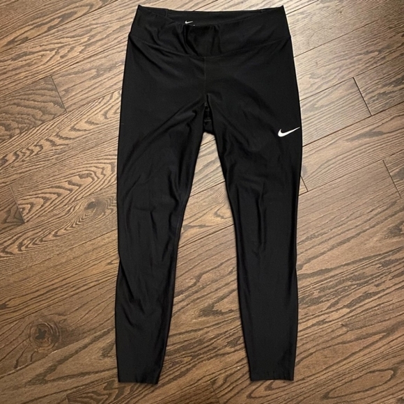 Nike Dri-Fit Straight 26” High Waisted Black Leggings Size L - Picture 3 of 6